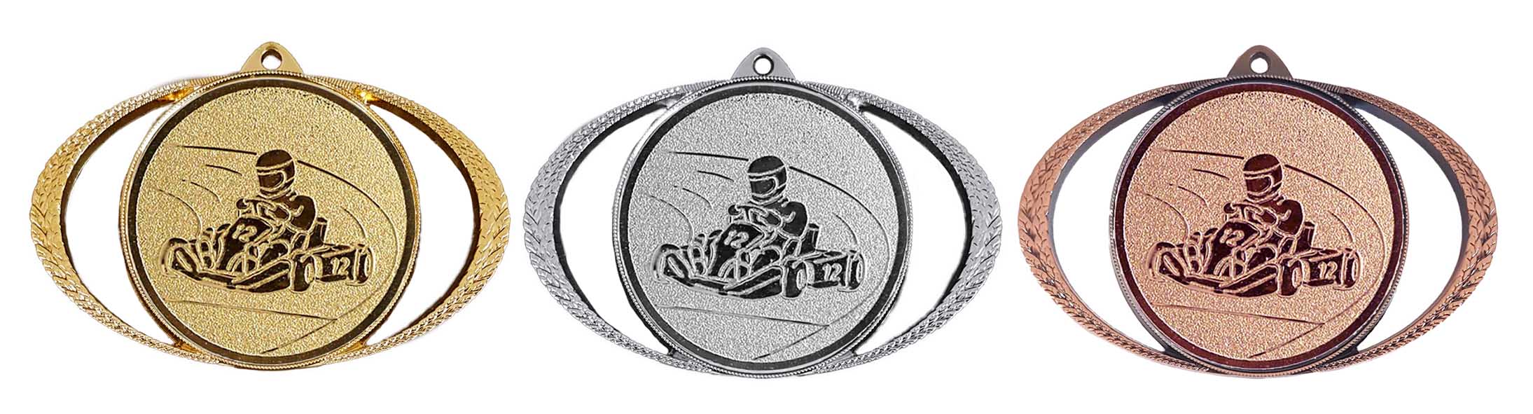 M068 Medaille goud-zilver-brons compleet